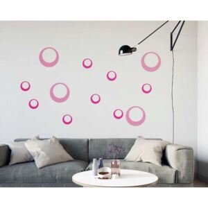 GLIX Dekorácie kruhy - samolepka na stenu Růžová 60 x 40 cm