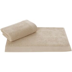 Soft Cotton Malý uterák LEAF 32 x 50 cm. Malý uterák LEAF s rozmermi 32 x 50 cm je vyrobený zo 100% česanej bavlny o gramáži 500 g / m² a pýši sa antibakteriálnou úpravou. Béžová