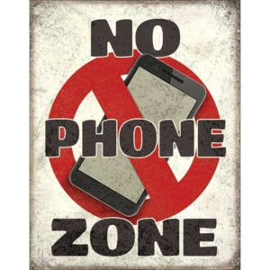 Plechová ceduľa No Phone Zone, (32 x 41 cm)