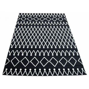 Kusový koberec Kertu čierny, Velikosti 80x150cm