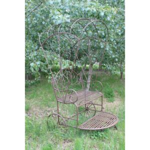 Hnedá kovová lavička do záhrady Rikša