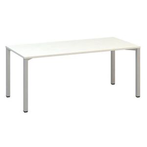 Konferenčný stôl Alfa 420 so sivým podnožím, 180 x 80 x 74,2 cm, rovné vyhotovenie, dezén biely