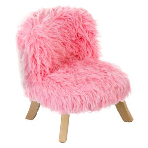 ArtSB Kresielko Pink Furry Prevedenie: Kreslo s hnedými 17 cm nohami