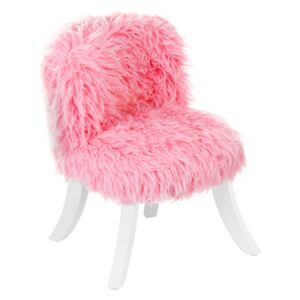 ArtSB Kresielko Pink Furry Prevedenie: Kreslo s bielymi 25 cm nohami