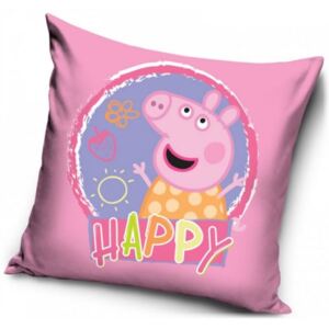 Carbotex · Povlak na vankúš Prasiatko Peppa - Peppa Pig - motív sweet happy - 40 x 40 cm