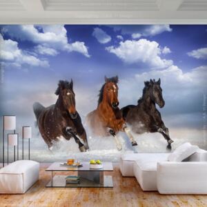 Fototapeta Bimago - Horses in the Snow + lepidlo zadarmo 200x140 cm