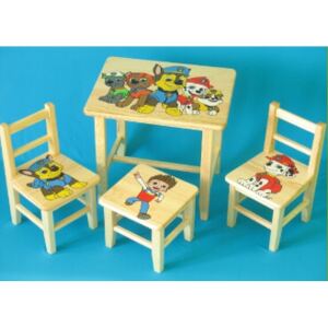 Detský Stôl s stoličkami Patrola+ malý stolček zadarmo !! (+ Malý stolček zadarmo !!)