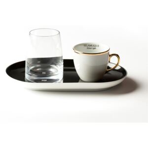 Turecký kávový set - 2 x šálka, pohár a podnos - Selamlique