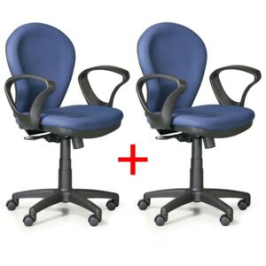 Kancelárska stolička LEA 1+1 ZADARMO, modrá