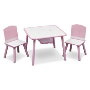 MAXMAX Detský stôl s stoličkami ružový 60x60x43