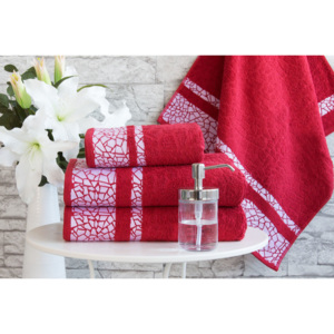 XPOSE ® Froté ručník KIRA - tmavě červená 50x90 cm