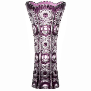 Krištáľová váza Petra, farba fialová, výška 180 mm