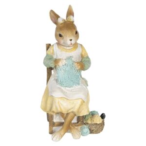 Veľkonočné dekorácie králičie slečny s pletením - 9 * 8 * 18 cm