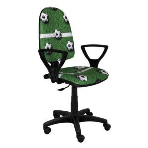 MAXMAX Dětská otočná židle BRANDON - FOTBAL zelená