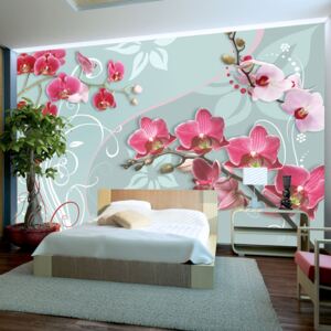 Fototapeta - Pink orchids - variation II 100x70 cm