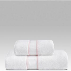 Soft Cotton Uterák PREMIUM 55x100 cm. Rada uterákov PREMIUM má skvelé užitočné vlastnosti: výborne saje vlhkosť, rýchlo schne, je jemný a na pokožku pôsobí upokojujúco. Biela / ružová výšivka