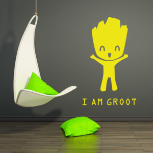 GLIX Groot 3 - samolepka na stenu Žltá 50x30 cm