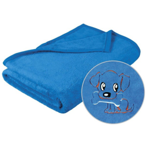 Brotex Mikro deka detská s výšivkou 75x100 cm Modrá