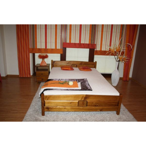 Vyvýšená posteľ ANGEL + matrac + rošt, 160x200 cm, dub-lak