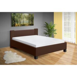 Moderná posteľ Fanny 140x200 cm matrac: matrace 15 cm, farba čalúnenie: eko koža hnedá, úložný priestor: s úložným priestorom