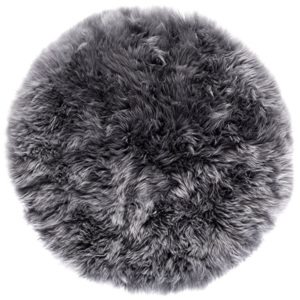 Sivý koberec z ovčej kožušiny Royal Dream Zealand, Ø 70 cm