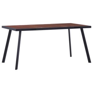 Jedálenský stôl, tmavé drevo a čierna 160x80x75 cm, MDF