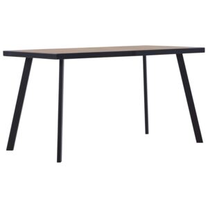 Jedálenský stôl, svetlé drevo a čierna 140x70x75 cm, MDF