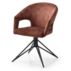 Dizajnová otočná stolička Age hnedý zamat