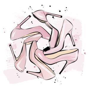 Ilustrácia Pink heels, Martina Pavlova