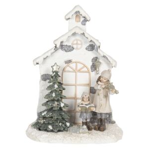 Svietiace vianočné dekorácie spievajúcich detí u kaplnky - 16 * 9 * 21 cm