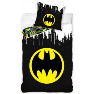 Carbotex · Bavlnené posteľné obliečky Batman - motív Gotham City - 70 x 80 cm + 140 x 200 cm - Certifikát Oeko Tex Standard 100