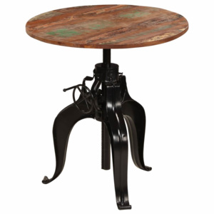 Barový stôl, masívne recyklované drevo 75x(76-110) cm