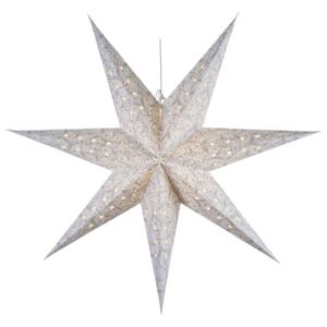 Závesná svietiaca hviezda White/silver 115 cm
