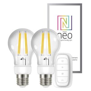 Immax 07088BD NEO Smart sada žiaroviek filament LED 2x E27 6,3W teplá stmievateľná s diaľkovým ovládaním Zigbee 3.0