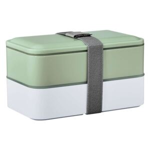 Butlers SNACK PACK Desiatový box vrátane príboru - šalviová/biela