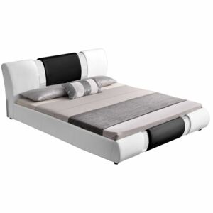 Tempo Kondela Moderná posteľ, biela/čierna, 180x200, LUXOR