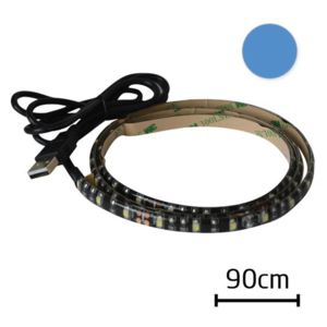 LED pásek s USB, 90 cm, modrá