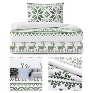 AmeliaHome Bavlnená posteľná bielizeň Hollie bielo-zelená