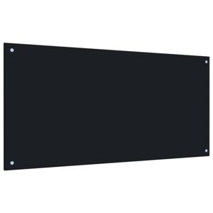 Kuchynská zástena, čierna 120x60 cm, tvrdené sklo