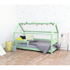Benlemi Detská posteľ domček Tery s bočnicou 120x160 cm Farba: Pastelová zelená