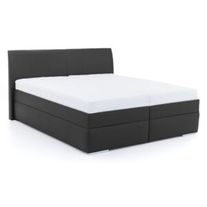 DREVONA Manželská posteľ 180x200 cm čierna koženka LIPARI 2, M06