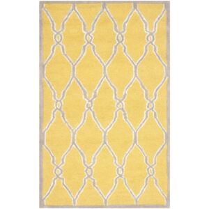 Vlnený koberec Augusta Yellow, 91 × 152 cm