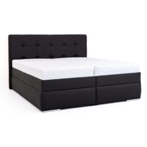 DREVONA Manželská posteľ 160 x 200 čierna koženka IMPERIA 2, M06