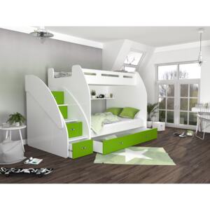 ArtAJ Detská poschodová posteľ ZUZIA Farba Zuzia: biela/zelená