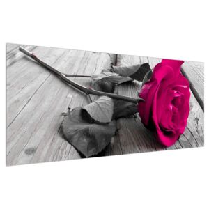 Obraz ružovej ruže (120x50 cm)