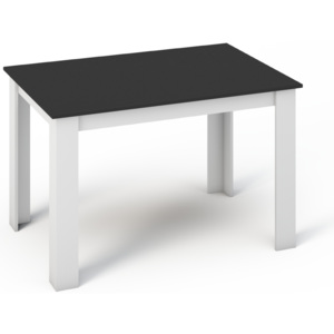 KONGI jedálenský stôl 120, biela/čierna