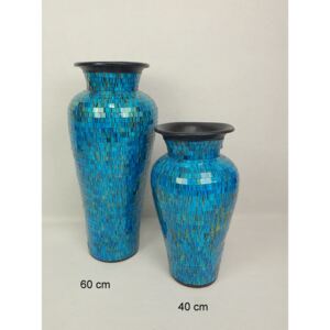 Váza DIVA modrá - tyrkys 40 cm - PREDANÁ