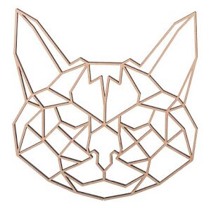 ČistéDrevo Drevený geometrický obraz - mačka