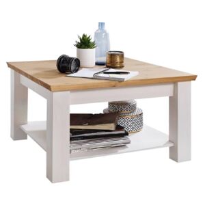 Konferenčný stolík Marone, malý, dekor biela/drevo, masív, borovica