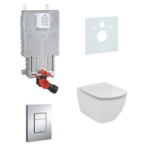 Grohe Uniset - Súprava na závesné WC + klozet a sedadlo softclose Ideal Standard Tesi 38643SET-KE